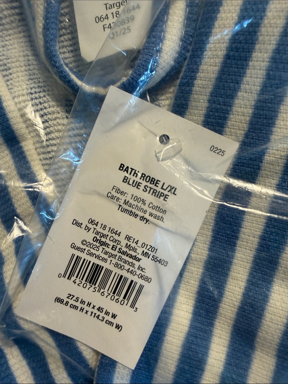 Target Blue & White Striped Robe - Picture 3 of 4